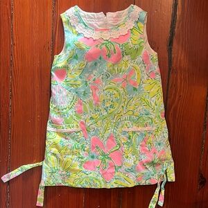 Lilly Pulitzer Pink and Green Floral Girls Dress